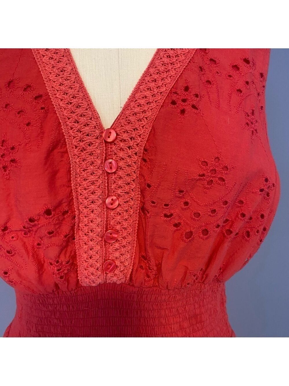 Kings Road Red Sleeveless Midi Dress XL Classic Minimalist Workwear Chic - Picture 5 of 15